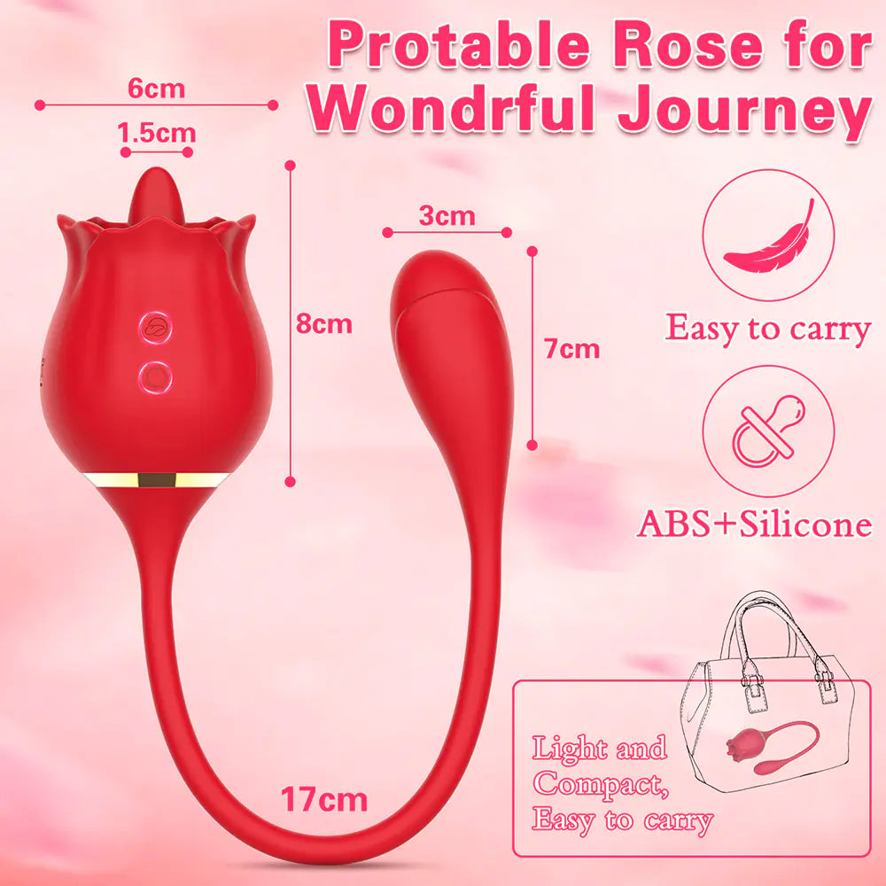 Rose Tongue Vibrator for Women - G Spot and Clitoral Stimulation - Honeysuckle Melons