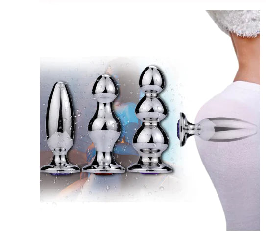 Metal Large Beaded Anal Plug for Adults, Sex Toy - Honeysuckle Melons