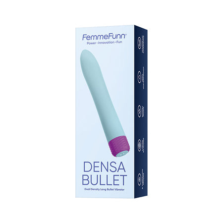 FemmeFunn Densa Bullet Rechargeable Dual Density Silicone Slimline Vibrator Light Blue - Honeysuckle Melons