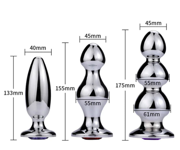 Metal Large Beaded Anal Plug for Adults, Sex Toy - Honeysuckle Melons