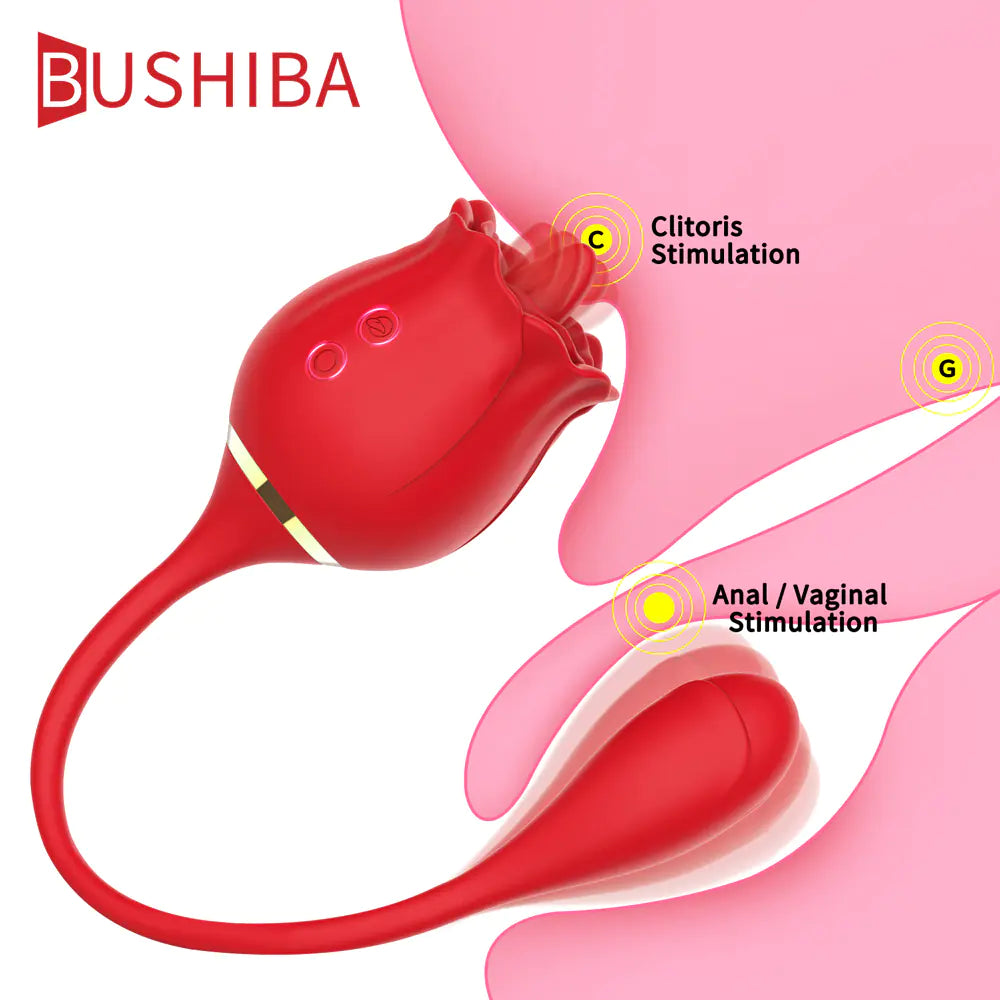 Rose Tongue Vibrator for Women - G Spot and Clitoral Stimulation - Honeysuckle Melons