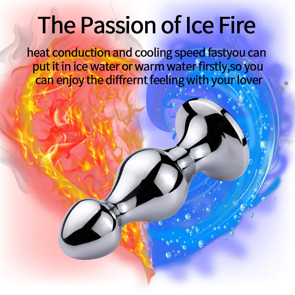 Metal Large Beaded Anal Plug for Adults, Sex Toy - Honeysuckle Melons