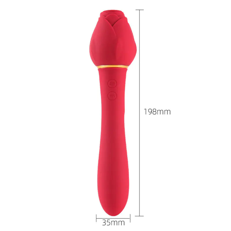 2 In 1 Rose Shaped Vibrating Clitoral Suction Toy - Honeysuckle Melons